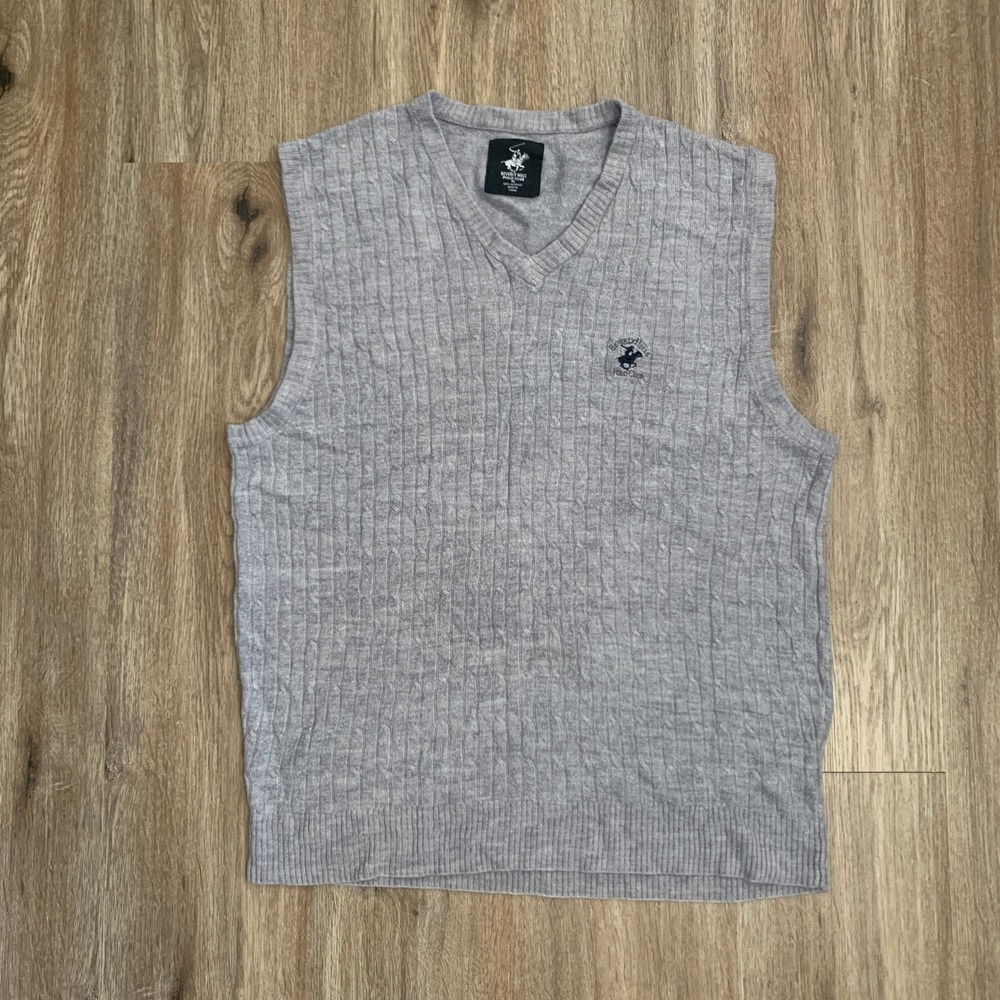 Beverly Hills Polo Club Pullover V-Neck Sweater Vest in gray - size XL mens